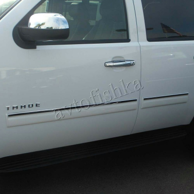Chevrolet Tahoe (07-09) накладки на боковые молдинги дверей тонкие дизайн ESCALADE, нержавейка